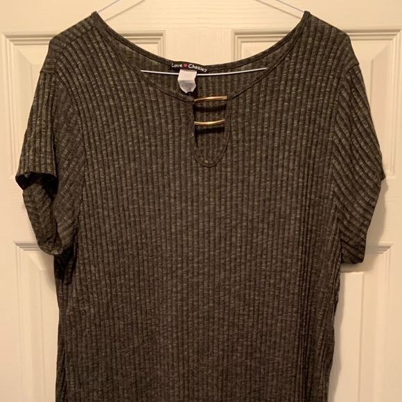 Army green plus size tunic dress - Picture 1 of 5